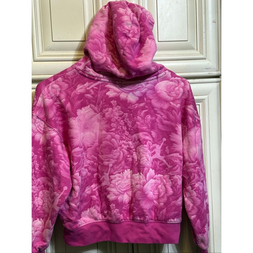 Nike Jordan Big Girl's Floral Brooklyn Essentials Pullover Hoodie Pink L(12-13) - Picture 9 of 9